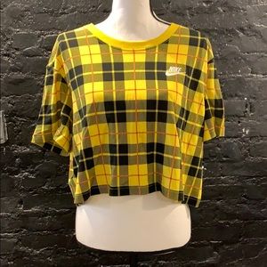 Yellow Plaid Crop Top